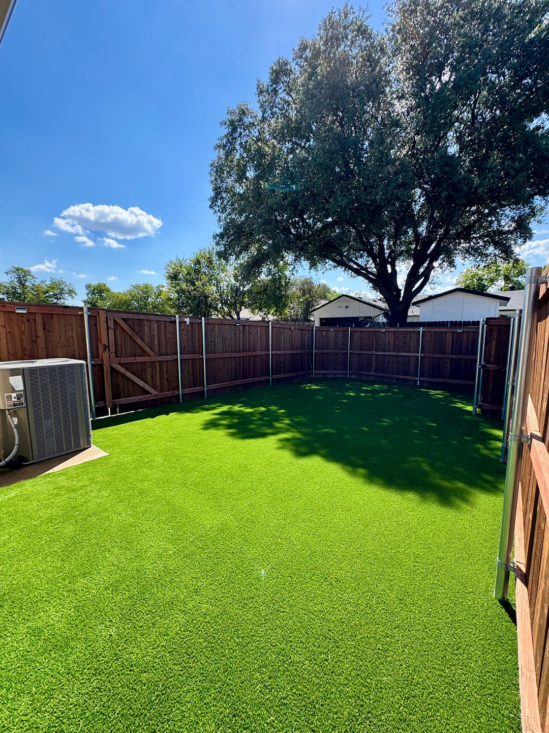 Pet Friendly Artificial Turf Installation with Drainage Solution in Garland, TX